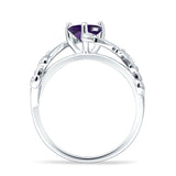 Heart Leaf Art Deco Ring