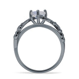 Heart Leaf Art Deco Ring