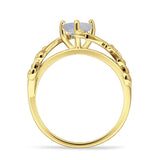 Heart Leaf Art Deco Ring