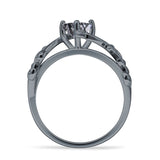 Heart Leaf Art Deco Ring