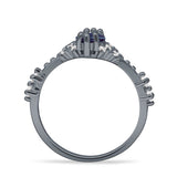 Marquise Halo Beaded Ring