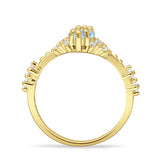 Marquise Halo Beaded Ring