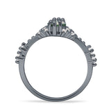 Marquise Halo Beaded Ring