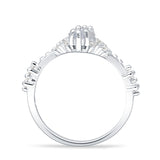 Marquise Halo Beaded Ring
