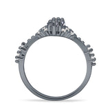 Marquise Halo Beaded Ring