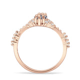 Marquise Halo Beaded Ring