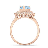 Heart Halo Baguette & Round Cocktail Ring