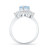 Heart Halo Baguette & Round Cocktail Ring