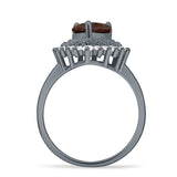 Heart Halo Baguette & Round Cocktail Ring