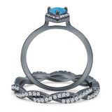 Two Piece Twisted Wedding Set