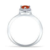Pear Teardrop Halo Cubic Zirconia Solitaire Ring 925 Sterling Silver