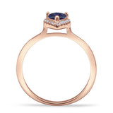 Pear Teardrop Halo Solitaire Ring