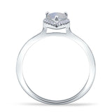Pear Teardrop Halo Solitaire Ring