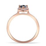 Pear Teardrop Halo Solitaire Ring