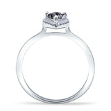 Pear Teardrop Halo Solitaire Ring