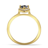Pear Teardrop Halo Solitaire Ring