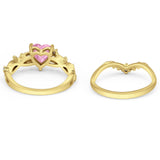 Two Piece Heart CZ Ring