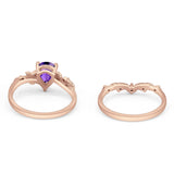 Two Piece Pear CZ Ring