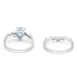 Two Piece Pear CZ Ring