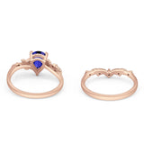 Two Piece Pear CZ Ring