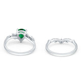 Two Piece Pear CZ Ring