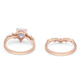 Two Piece Pear Natural Stone Chevron Ring