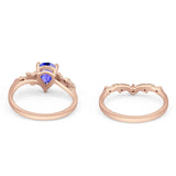 Two Piece Pear CZ Ring