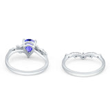 Two Piece Pear CZ Ring