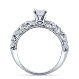 Art Deco Round Natural Stone Filigree Ring