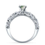 Art Deco Round Natural Stone Filigree Ring