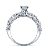 Art Deco Round Natural Stone Filigree Ring