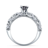 Art Deco Round Natural Stone Filigree Ring