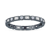 Minimalist 2.5mm Full Eternity Band Cubic Zirconia 925 Sterling Silver