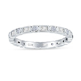 Minimalist 2.5mm Full Eternity Band Cubic Zirconia 925 Sterling Silver