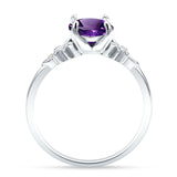 Art Deco Round Natural Stone Floral Ring