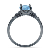 Art Deco Round Natural Stone Floral Ring