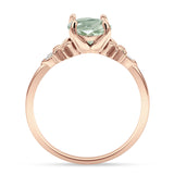Art Deco Round Natural Stone Floral Ring