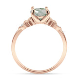 Art Deco Round Natural Stone Floral Ring