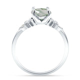 Art Deco Round Natural Stone Floral Ring