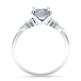 Art Deco Round Natural Stone Floral Ring