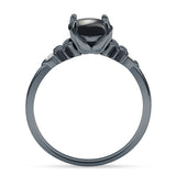 Art Deco Round Natural Stone Floral Ring
