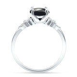 Art Deco Round Natural Stone Floral Ring