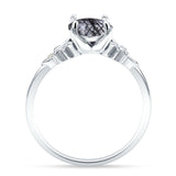 Art Deco Round Natural Stone Floral Ring