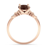 Art Deco Round Natural Stone Floral Ring