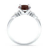 Art Deco Round Natural Stone Floral Ring