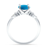 Art Deco Round Natural Stone Floral Ring