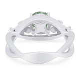 Art Deco Round Natural Stone Flower Ring