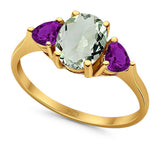 Three Stone Oval Natural Stone Trio Ring