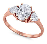 Three Stone Oval Natural Stone Trio Ring