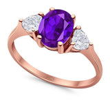 Three Stone Oval Natural Stone Trio Ring
